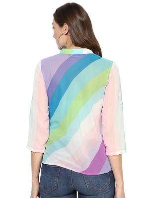 roll up sleeved striped top - 15969724 - Standard Image - 3