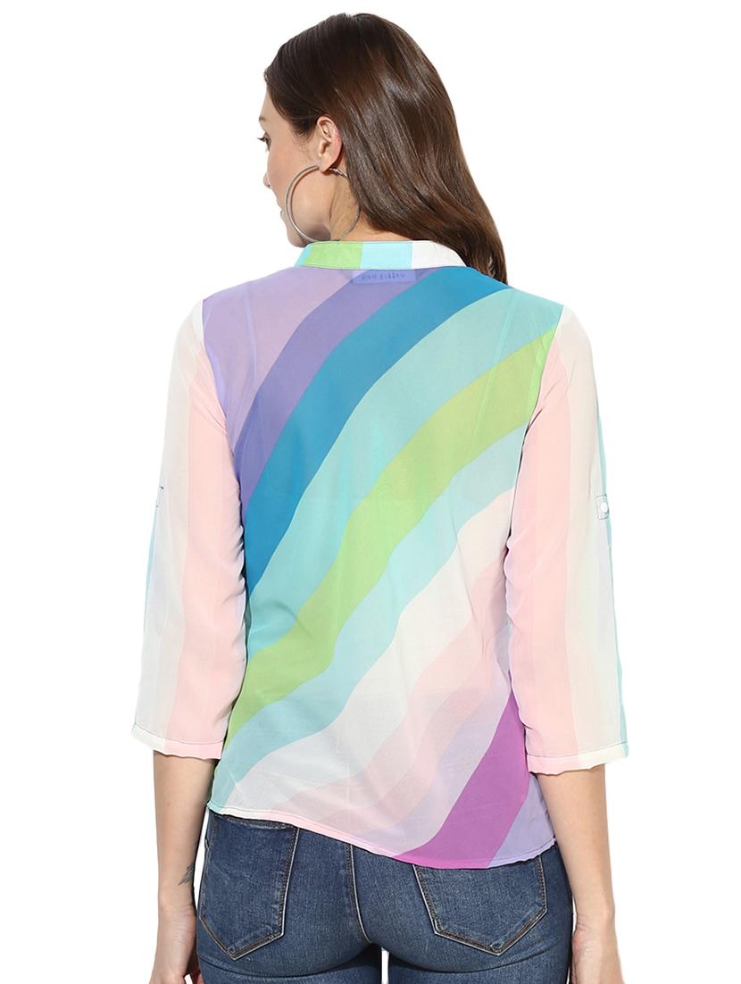 roll up sleeved striped top - 15969724 - Zoom Image - 3