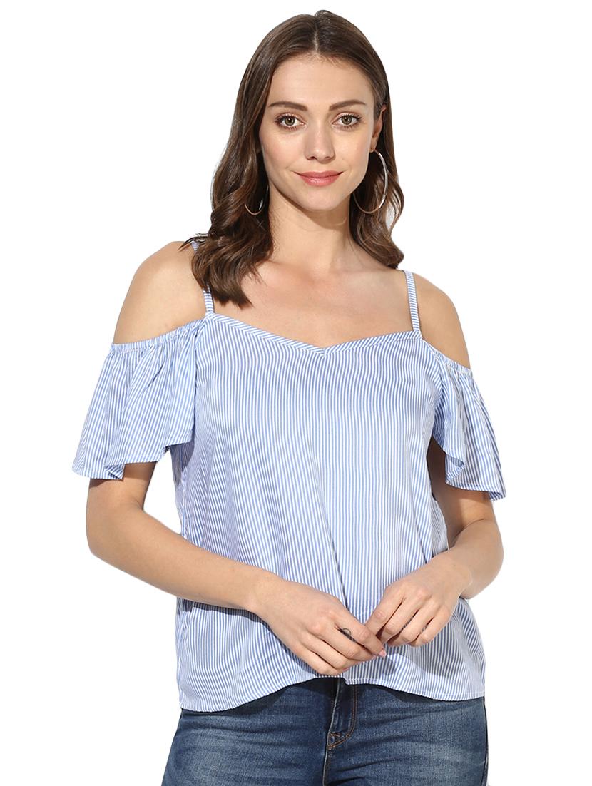 cold shoulder striped top - 15969726 - Zoom Image - 1