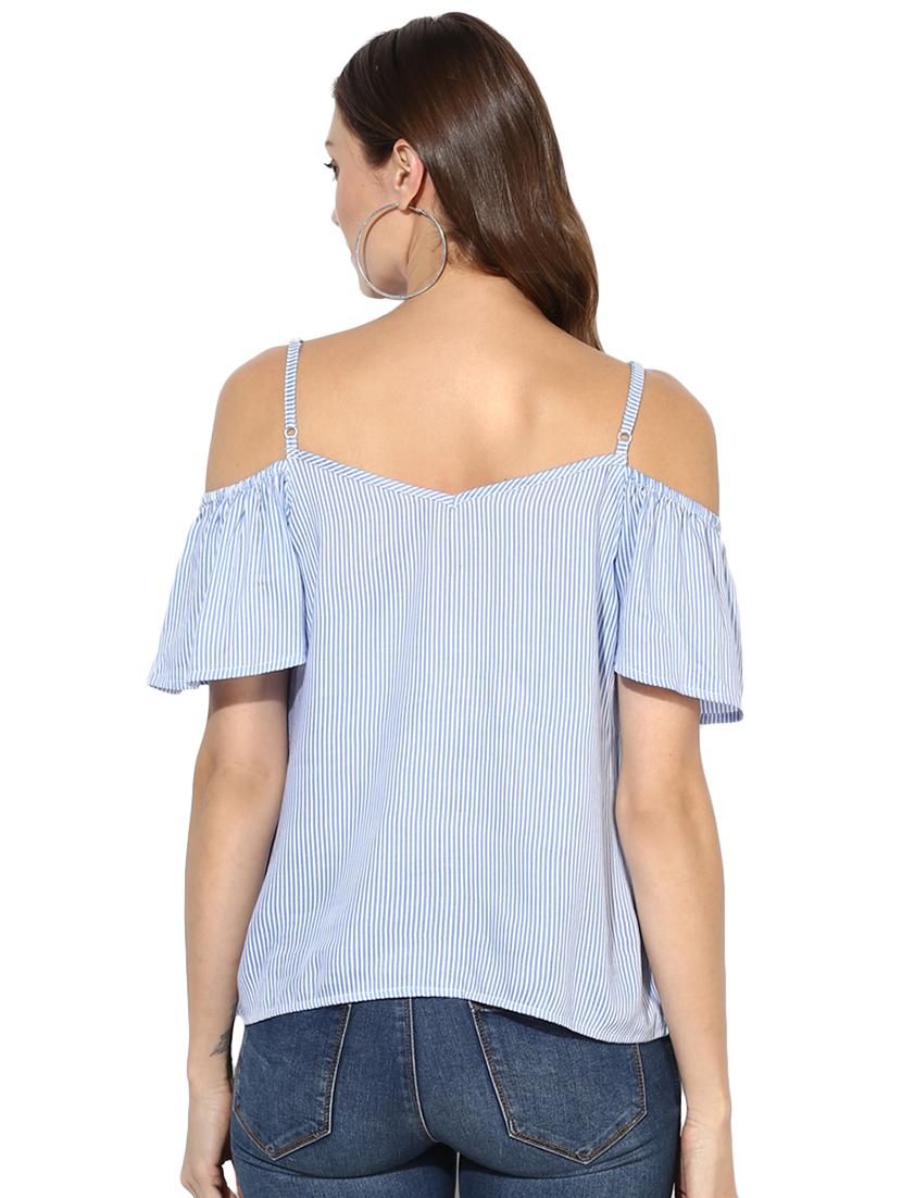 cold shoulder striped top - 15969726 - Zoom Image - 3