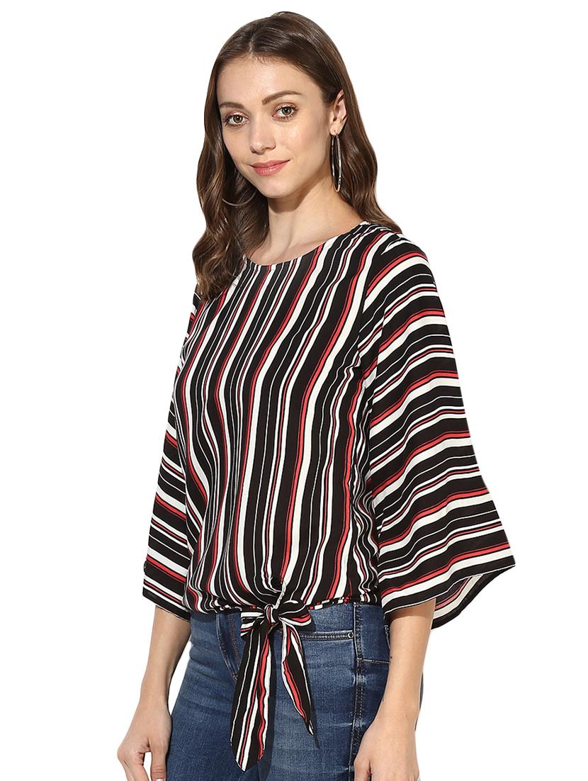 tie knot striped top - 15969727 - Zoom Image - 2