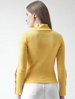 turtle neck button detail top - 15969755 - Standard Image - 2
