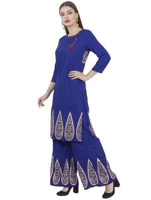 foil printed kurta palazzo set - 15969765 - Standard Image - 2