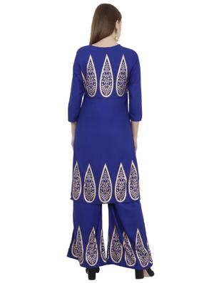 foil printed kurta palazzo set - 15969765 - Standard Image - 3