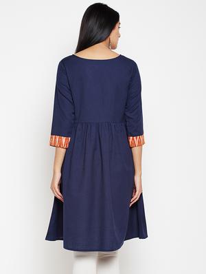 ikat flared kurti - 15969801 - Standard Image - 3