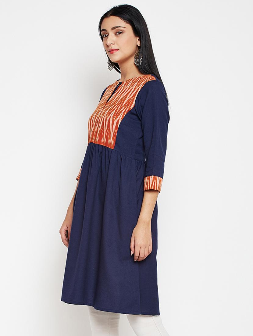 ikat flared kurti - 15969801 - Zoom Image - 2