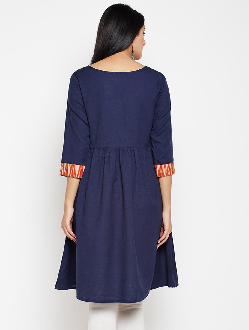ikat flared kurti - 15969801 - Zoom Image - 3