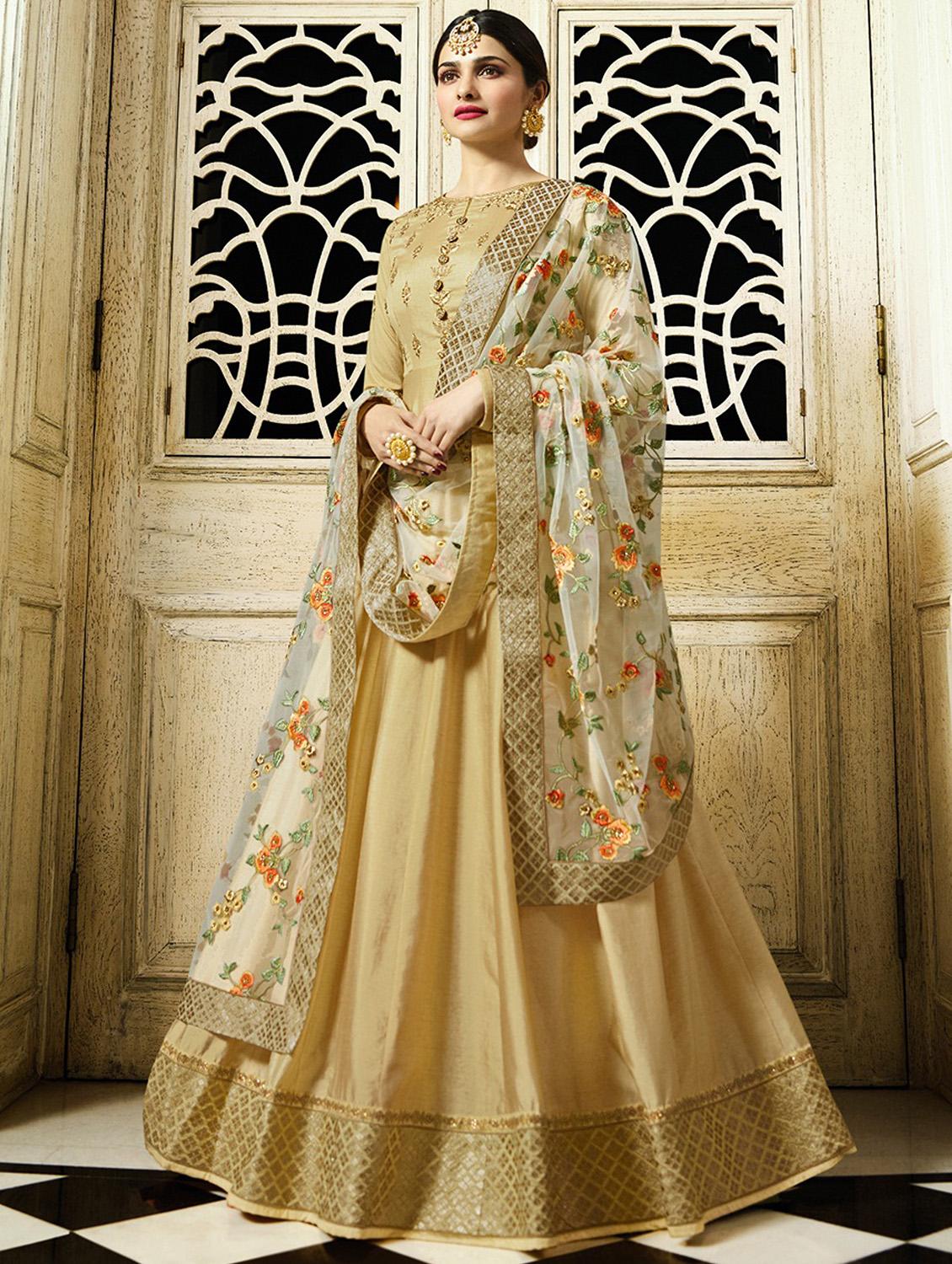 embroidered semi-stitched anarkali suit - 15969920 - Zoom Image - 1