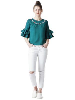 bell sleeved embroidered top - 15969968 - Standard Image - 4