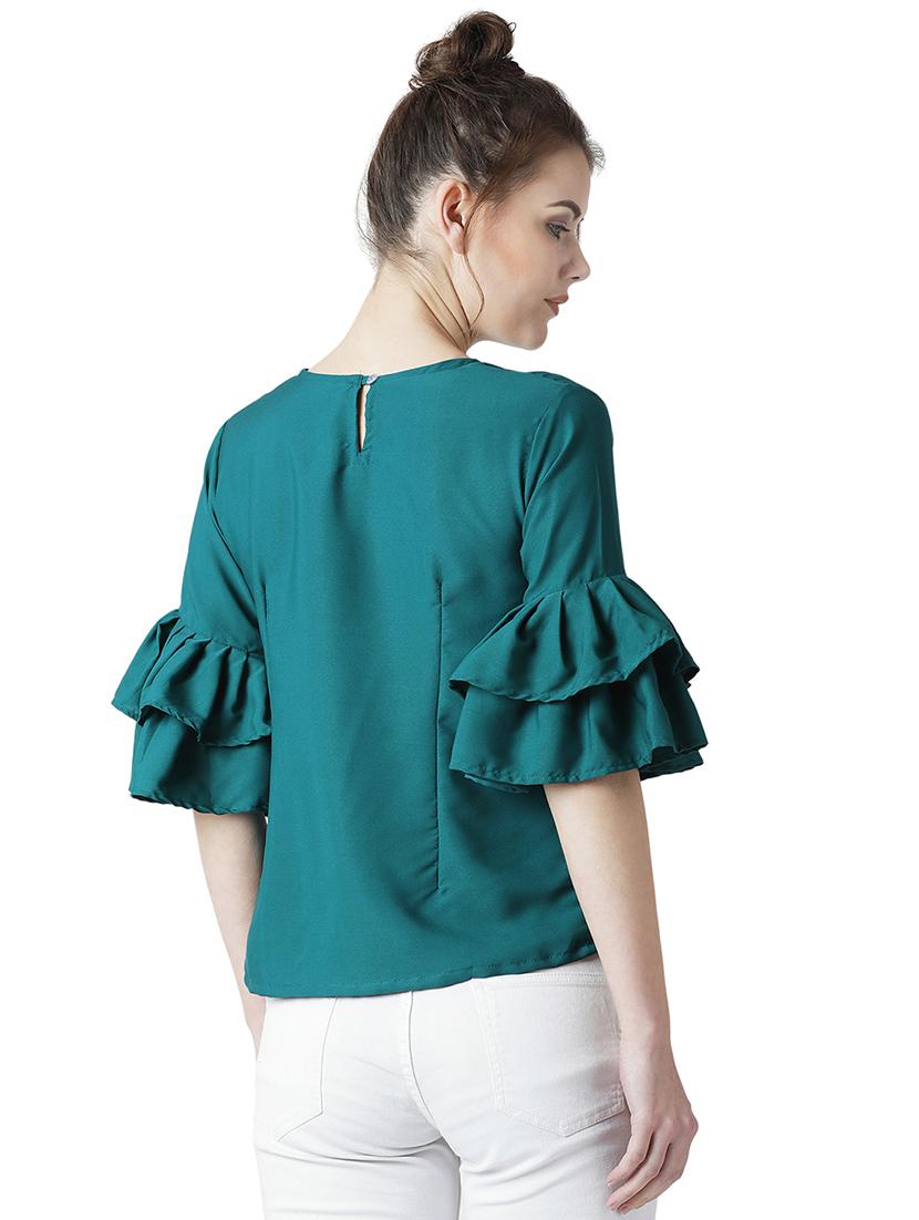 bell sleeved embroidered top - 15969968 - Zoom Image - 3