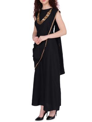 solid attached paneled a-line dress - 15970271 - Standard Image - 2