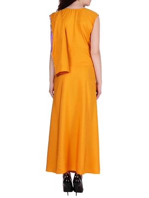 solid attached paneled a-line dress - 15970276 - Standard Image - 3