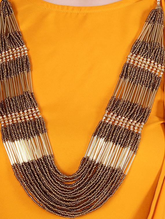 solid attached paneled a-line dress - 15970276 - Zoom Image - 4