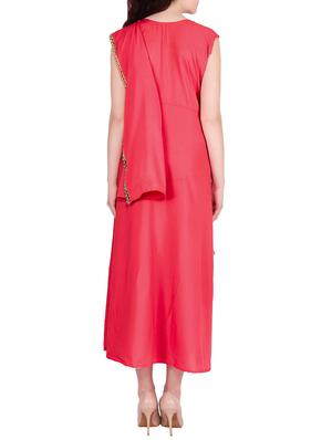 solid attached paneled a-line dress - 15970277 - Standard Image - 3