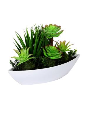 green plastic artificial plant with abs plastic pot by aapno rajasthan - 15970680 - Standard Image - 3