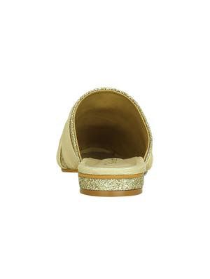 gold slip on mules - 15971435 - Standard Image - 3