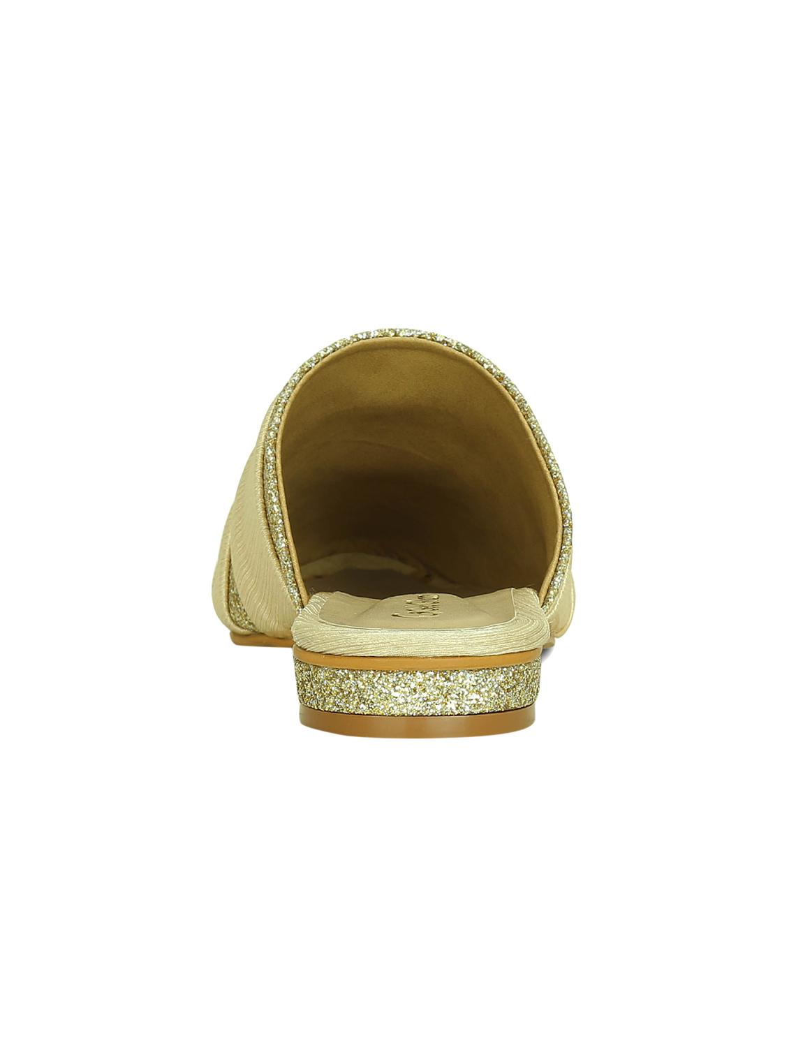 gold slip on mules - 15971435 - Zoom Image - 3