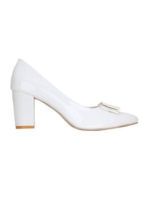 white slip on pumps - 15971447 - Standard Image - 2