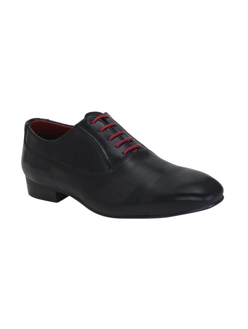black leatherette lace-up oxfords - 15971464 - Standard Image - 1