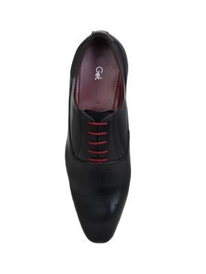 black leatherette lace-up oxfords - 15971464 - Standard Image - 4