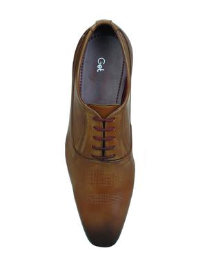 tan leatherette lace-up oxfords - 15971465 - Standard Image - 4