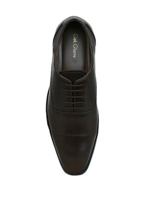 brown leather lace-up oxfords - 15971467 - Standard Image - 4