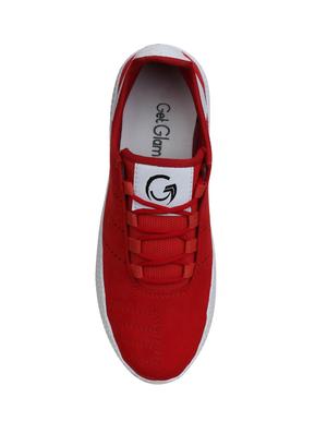 red leatherette sport shoes - 15971470 - Standard Image - 4