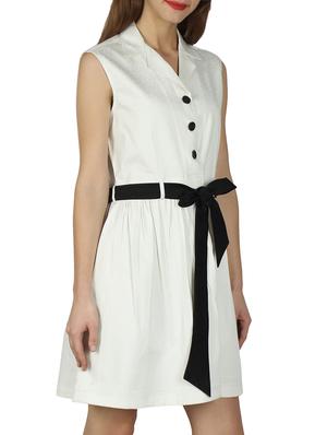 tie up waist a-line dress - 15971643 - Standard Image - 2