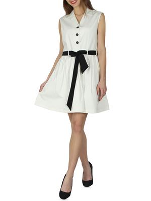 tie up waist a-line dress - 15971643 - Standard Image - 4
