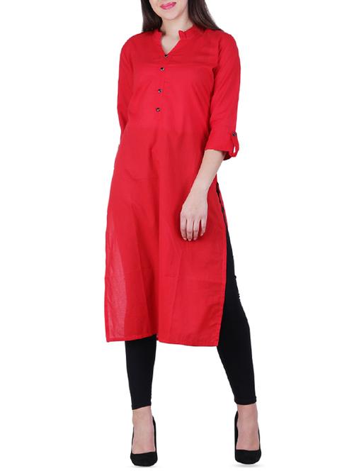 straight solid kurta - 15971955 - Standard Image - 1