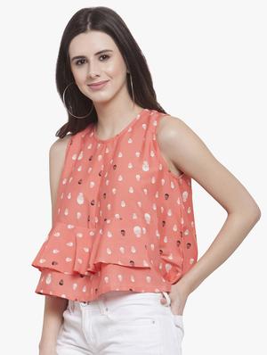 ruffle detail quirky top - 15972037 - Standard Image - 2