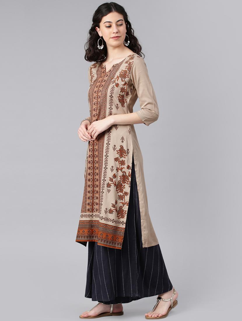 printed straight kurta - 15972098 - Zoom Image - 2