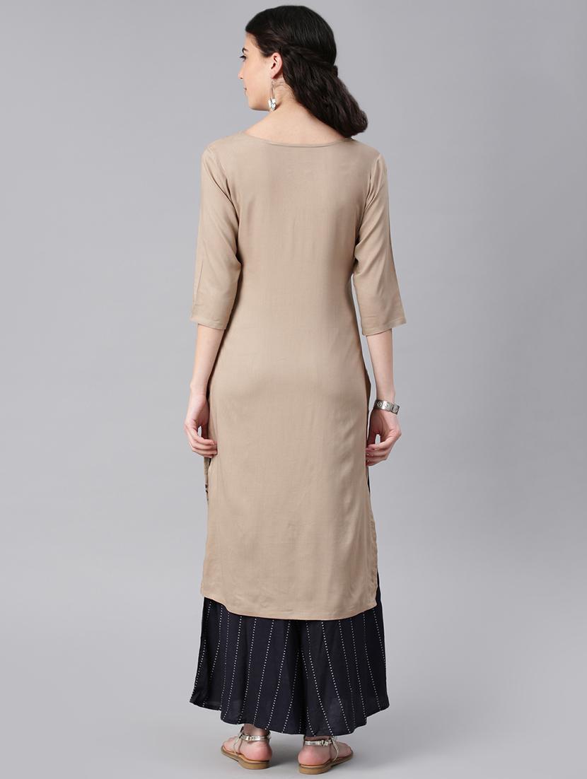 printed straight kurta - 15972098 - Zoom Image - 3