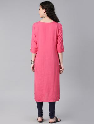 embroidered straight kurta - 15972099 - Standard Image - 3