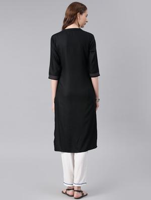 printed straight kurta - 15972102 - Standard Image - 3