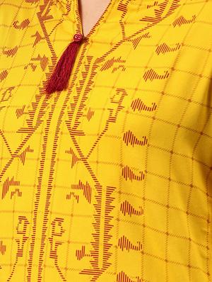printed straight kurta - 15972105 - Standard Image - 4