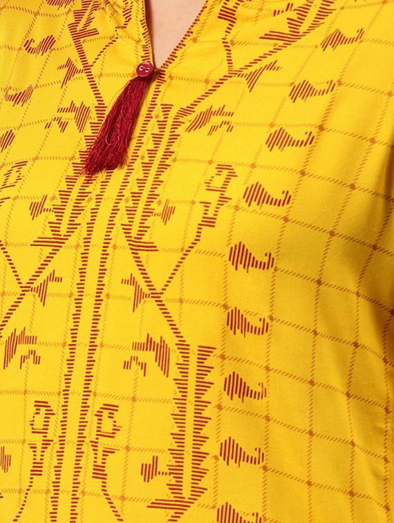 printed straight kurta - 15972105 - Zoom Image - 4