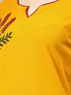 embroidered straight kurta - 15972108 - Standard Image - 4