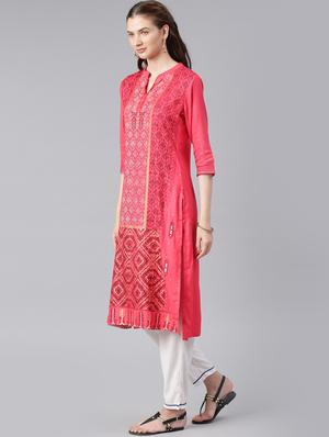 printed straight kurta - 15972112 - Standard Image - 2