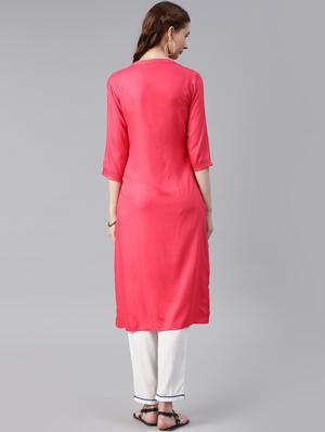 printed straight kurta - 15972112 - Standard Image - 3