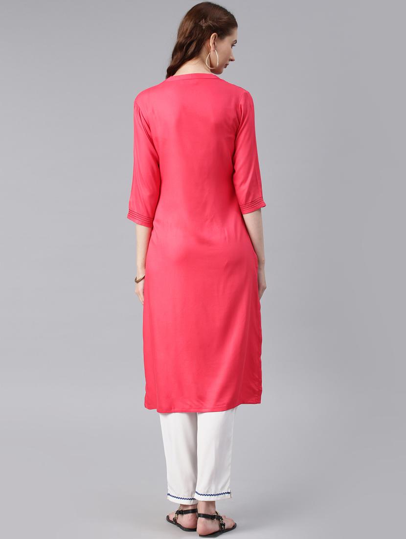 printed straight kurta - 15972112 - Zoom Image - 3