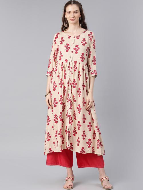 flared printed kurta - 15972114 - Standard Image - 1