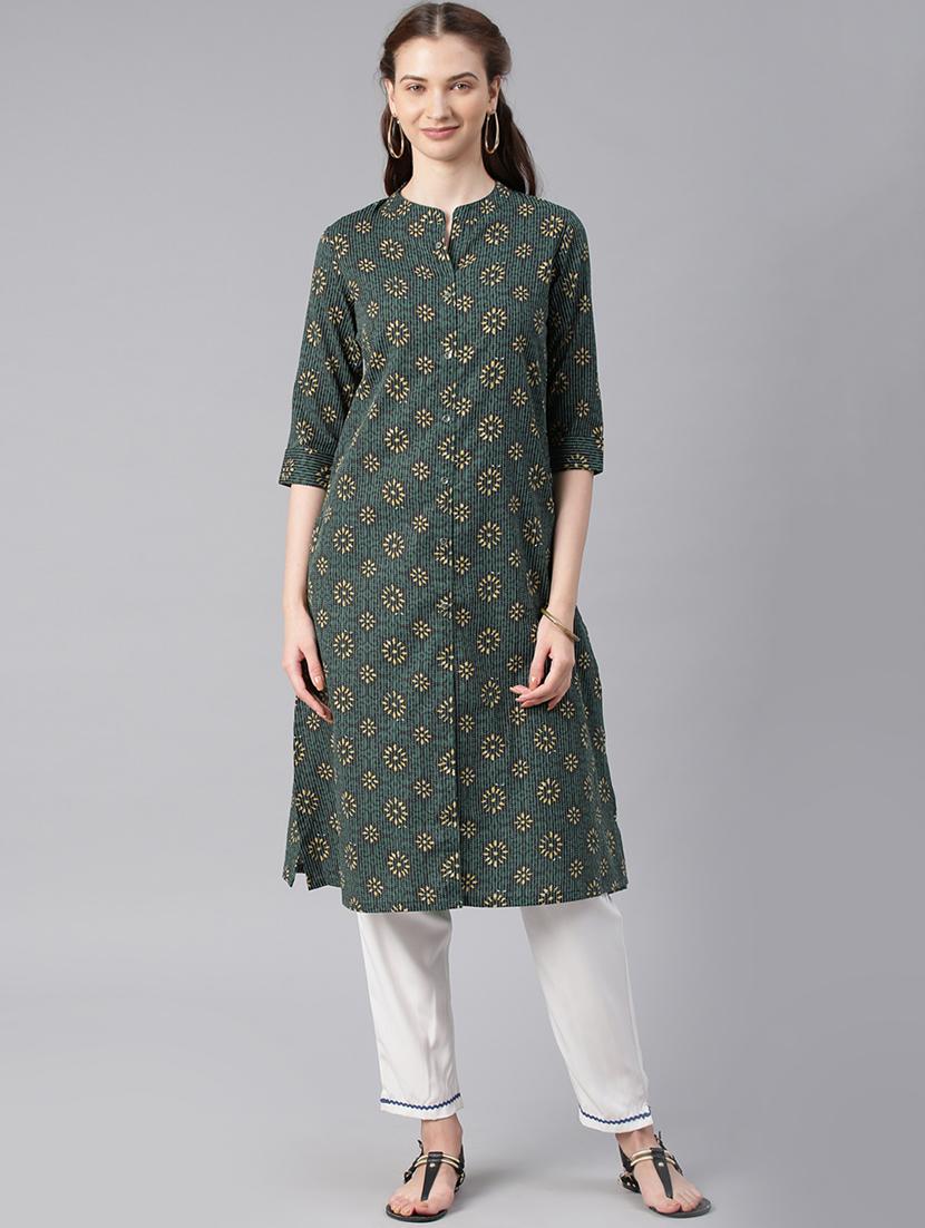 printed straight kurta - 15972117 - Zoom Image - 1