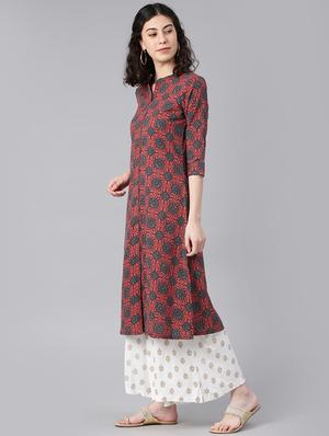 straight printed kurta - 15972121 - Standard Image - 2