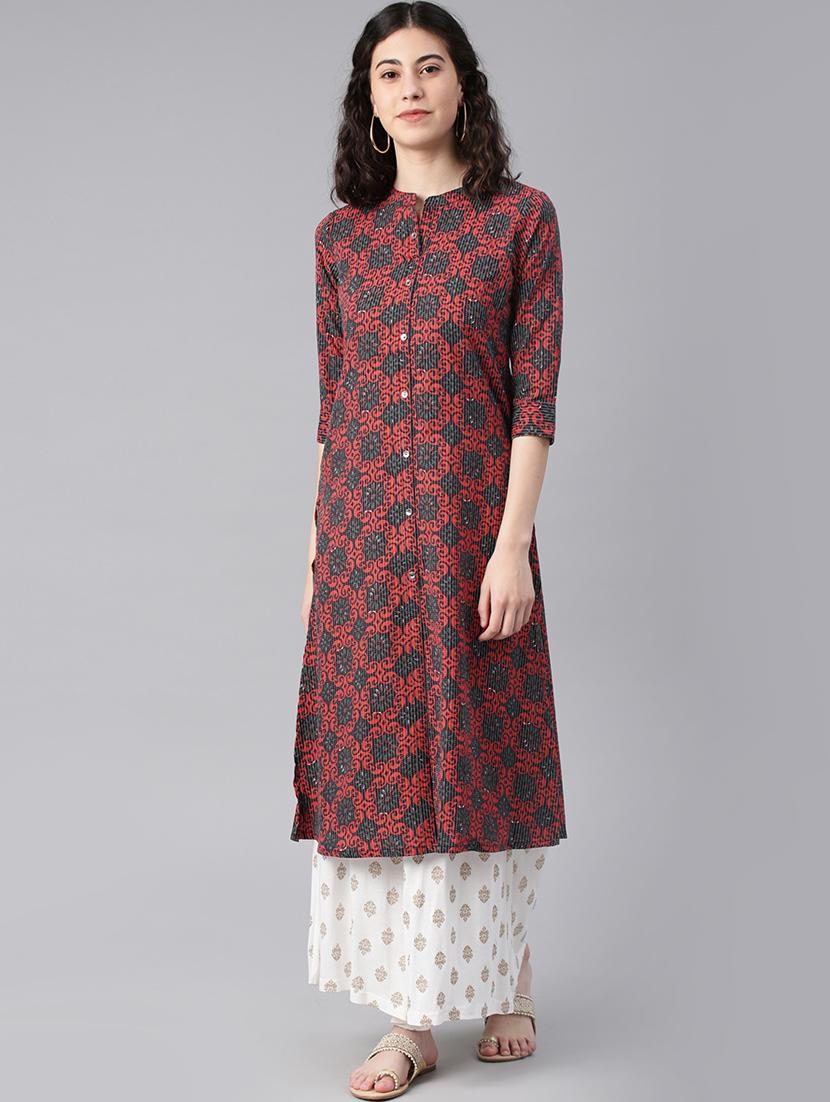 straight printed kurta - 15972121 - Zoom Image - 1