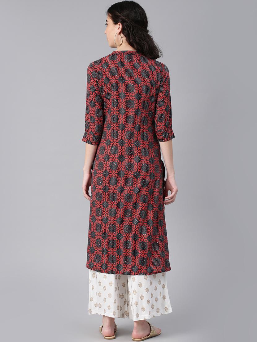 straight printed kurta - 15972121 - Zoom Image - 3