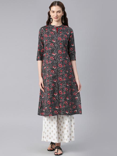 straight printed kurta - 15972122 - Standard Image - 1