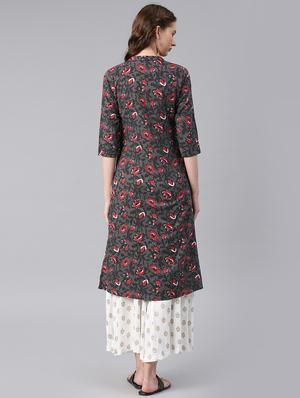 straight printed kurta - 15972122 - Standard Image - 3