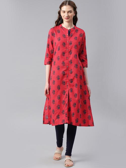 printed straight kurta - 15972126 - Standard Image - 1