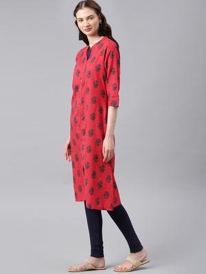 printed straight kurta - 15972126 - Standard Image - 2